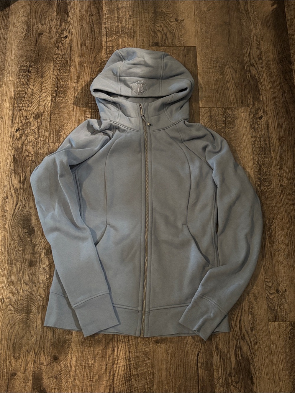 Lululemon Scuba Full-Zip Hooded Sweatshirt - Full Length - Light Blue - Size 10
